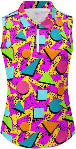 Golf Polo Shirts for Women Zip Up Sports Shirts Work Out Tank Tops Lightweight Quick Dry for Tennis in Saudi Arabia