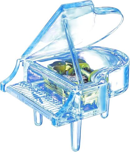 Transparent - Piano Music Box Mechanical Clockwork Crystal Piano High-End Acrylic Ornament Crystal Craft (Music: Canon) in Saudi Arabia
