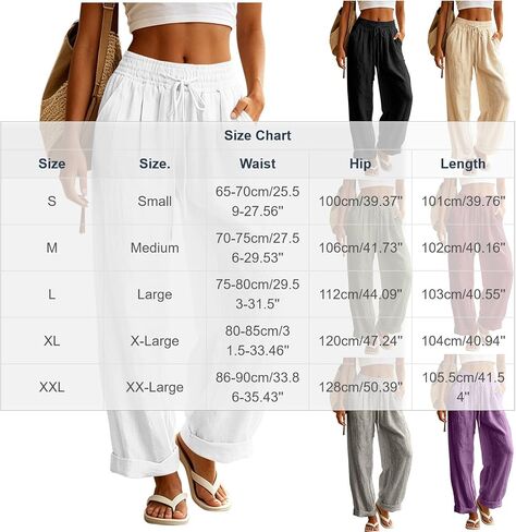 Ctreela Womens Casual Mid Waist Pants Drawstring Elastic Lounge Trousers Baggy Roll up Straight Leg Pant with Pockets in Kuwait
