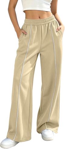Sweatpants Women Elastic Waisted Drawstring Straight Leg Casual Soft Lightweight Baggy Outdoor Workout Gym Athletic in Kuwait