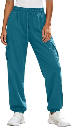 Sweatpants Women Drawstring Elastic Waisted Loose Fit Casual Baggy Lightweight Outdoor Workout Athletic Gym Jogger Pants in Kuwait