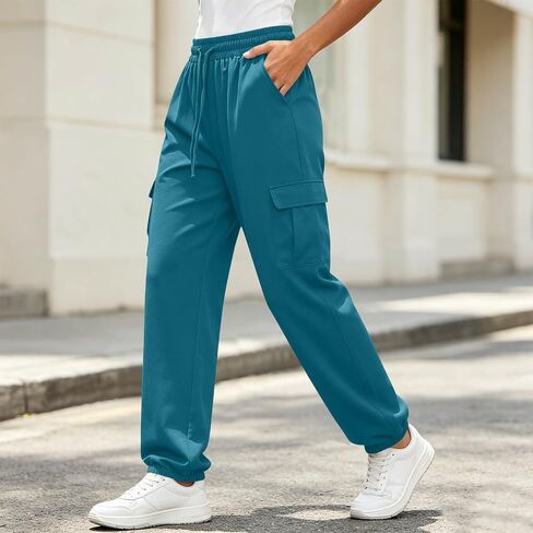 Sweatpants Women Drawstring Elastic Waisted Loose Fit Casual Baggy Lightweight Outdoor Workout Athletic Gym Jogger Pants in Kuwait