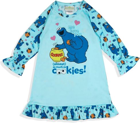 INTIMO Sesame Street Nightgown Toddler Girls Pajamas Me Love You Raglan Ruffle Sleep Dress in Kuwait