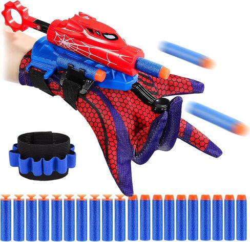 Web Shooters Toy for Kids,Toys for 3-12 Year Old Boys Web Slinger Boy Toy with Glove Launcher,Toys for Age 5-7 4-6 6-8 Outdoor Game for Birthday Halloween Christmas Easter Gifts for 3-8(2 Pair) in Kuwait