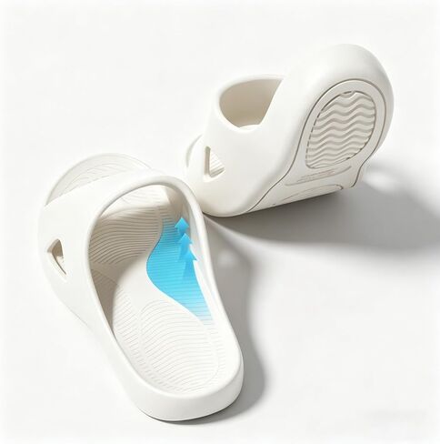Arch-Support Men Women's Slide Sandals - Cushioned Cloud Summer Women House Slippers Comfy Shoes for Indoor Outdoor Pool Beach in Kuwait
