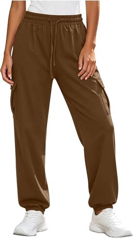 Sweatpants Women Drawstring Elastic Waisted Loose Fit Casual Baggy Lightweight Outdoor Workout Athletic Gym Jogger Pants in Kuwait