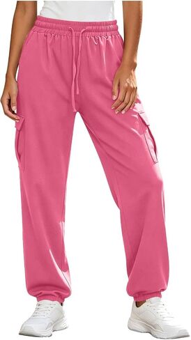 Sweatpants Women Drawstring Elastic Waisted Loose Fit Casual Baggy Lightweight Outdoor Workout Athletic Gym Jogger Pants in Kuwait