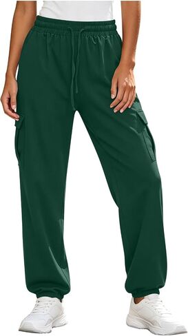 Sweatpants Women Drawstring Elastic Waisted Loose Fit Casual Baggy Lightweight Outdoor Workout Athletic Gym Jogger Pants in Kuwait