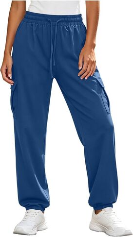 Sweatpants Women Drawstring Elastic Waisted Loose Fit Casual Baggy Lightweight Outdoor Workout Athletic Gym Jogger Pants in Kuwait