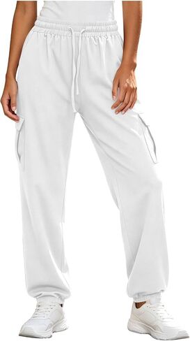 Sweatpants Women Drawstring Elastic Waisted Loose Fit Casual Baggy Lightweight Outdoor Workout Athletic Gym Jogger Pants in Kuwait