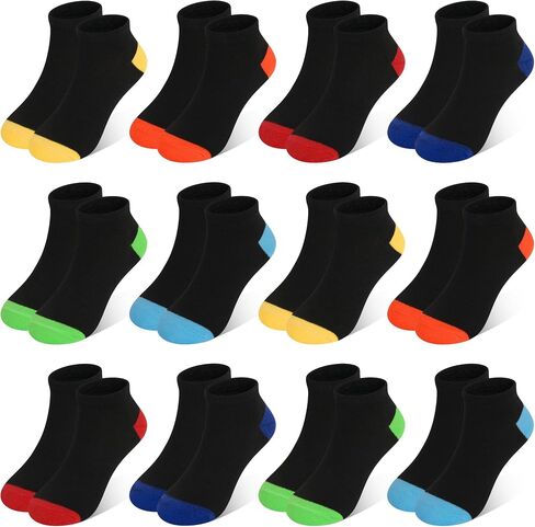 GENTABY 12 Pairs Toddler Socks Boys Ankle Socks Kids Low Cut Short Athletic Sock for 1-13 Years in Saudi Arabia