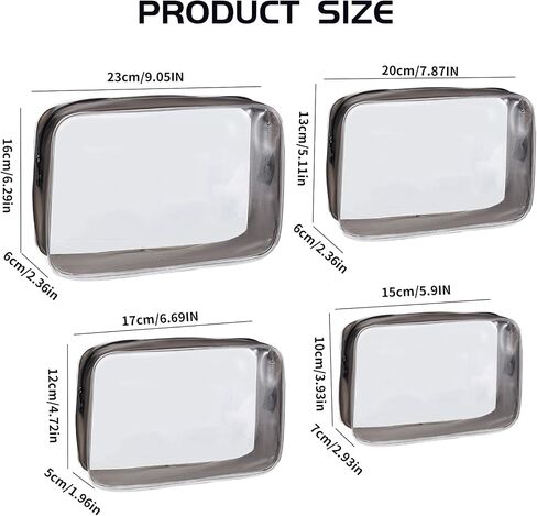 4PCS Diaper Bag Organizer Zipper Pouch Clear Travel Makeup Toiletry Storage Transparent Portable Travel Packing Clutch Cube Bags Small Cosmetic Bag Compact Car Accessories for Women Baby Nursing in Kuwait