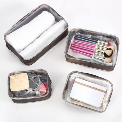 4PCS Diaper Bag Organizer Zipper Pouch Clear Travel Makeup Toiletry Storage Transparent Portable Travel Packing Clutch Cube Bags Small Cosmetic Bag Compact Car Accessories for Women Baby Nursing in Kuwait