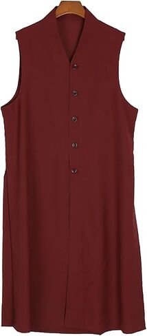 Kung Fu Costume Meditation Suit Zen Buddhist Vest,Long Vest Sleeveless Vest,Breathable Cool Summer Thin(Coffee)(2XS) in Kuwait