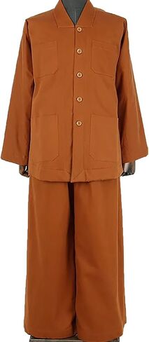 Monk Uniforms Meditation Gown Suit Kung Fu Clothes, Winter Monk Buddhist Clothes Monk Clothes Suit Men(Gray)(XL) in Kuwait