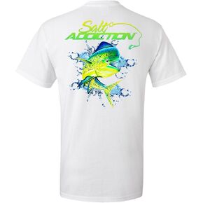 Salt Addiction Dolphin Saltwater Fishing Men's Short Sleeve T-Shirt, Multicolor, S-5XL, Cotton and 50/50 in Saudi Arabia