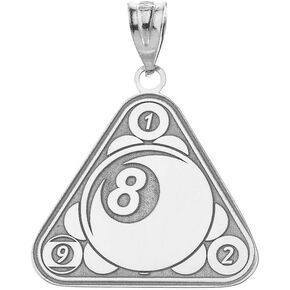Fine 925 Sterling Silver Personalized Name Eight Ball Billiard Pool Cue Sports Pendant in Kuwait