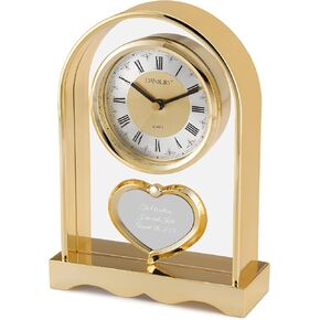 THINGS REMEMBERED Engraved Personalized Gold Tone Arch Heart Clock (Free Customization) in Saudi Arabia