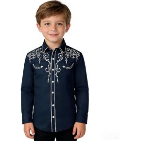 Kid Western Cowboy Shirts Casual Button Down Costume for Boys in Kuwait