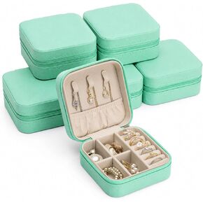 Homde Travel Jewelry Case for Women: 6-Pack Bridesmaid Gift Set - Small Jewelry Box for Rings Earrings Necklaces - Bulk Group & Team Gifts Party Favors Retirement & Graduation (White) in Saudi Arabia