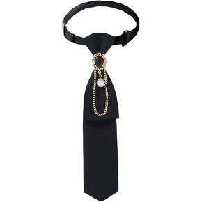 Black Tie for Women Men, Adjustable Pre-Tied Ties Vintage Punk Goth Y2k Necktie Shirt Accessory for Graduation in Saudi Arabia