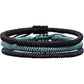 3Pcs Tibetan Buddhist Handmade Braided Adjustable Bracelets Lucky Protection Rope Woven Knots Prayer Bracelet Friendship Couple Amulet Wristbands Jewelry for Women Men in Saudi Arabia