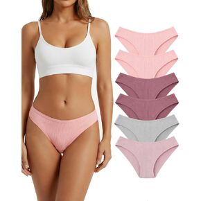 Cotton Underwear for Women, Breathable Soft Stretch, Sexy No Show Womens Panties, 6-Pack in Saudi Arabia