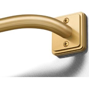 Lootkell Gold Wrap Around Curtain Rods for Windows 28-48 Inch, Adjustable Blackout Window Curtain Rod, Heavy Duty 1" Metal Drapery Rod with Modern French Return Design for Bedroom Living Room Kitchen in Saudi Arabia