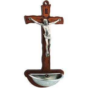 Crucifix Holy Water Font, 6 3/4 Inches in Saudi Arabia