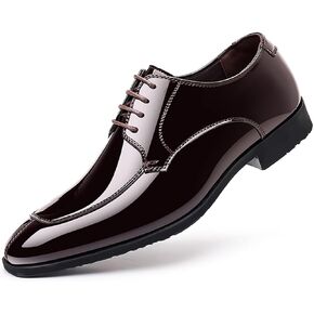 Men's Fashion Square Toe Faux Patent Leather Tuxedo Dress Shoes Formal Business Oxford Weddings Prom in Saudi Arabia