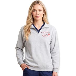 Custom Vet Tech Embroidered Quarter Zip Sweatshirt – Technician Gift, Animal Doctor Uniform, Vet Tech Week Outfit Multicolor in Saudi Arabia