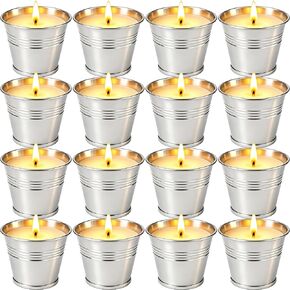 Citronella Candles Outdoor 16 Pack, 2 oz Small Tin Candles for Patio, Natural Soy Wax Candle with Citronella Oil, 160 Hours Total Burn Time for Backyard, Garden, Deck, Camping, Summer Parties in Saudi Arabia