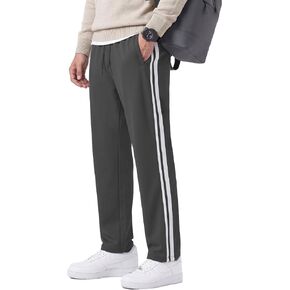 Safort Men's 30"/32"/34" Track Pants Wide Leg Sweatpants Zipper Pockets Loose Sweatpants Athletic Workout in Kuwait