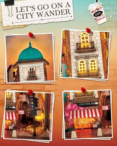 Rolife DIY Book Nook Kits Sunset Street Scene+Fall into Wonder in Kuwait