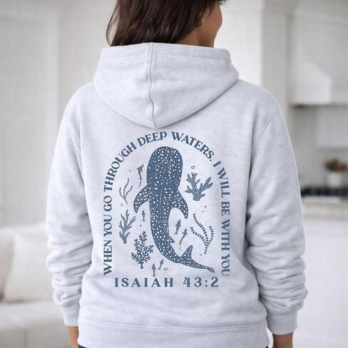 Whale Shark Hoodie Christian Hoodies Christian Sweatshirts for Women Jesus Hoodie Faith Sweatshirt Jesus Sweatshirt in Kuwait