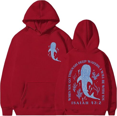 Whale Shark Hoodie Christian Hoodies Christian Sweatshirts for Women Jesus Hoodie Faith Sweatshirt Jesus Sweatshirt in Kuwait