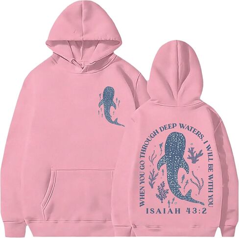 Whale Shark Hoodie Christian Hoodies Christian Sweatshirts for Women Jesus Hoodie Faith Sweatshirt Jesus Sweatshirt in Kuwait
