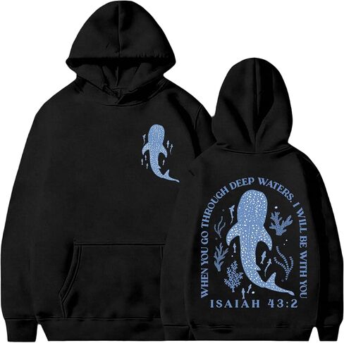Whale Shark Hoodie Christian Hoodies Christian Sweatshirts for Women Jesus Hoodie Faith Sweatshirt Jesus Sweatshirt in Kuwait