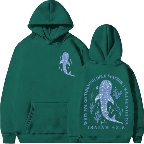 Whale Shark Hoodie Christian Hoodies Christian Sweatshirts for Women Jesus Hoodie Faith Sweatshirt Jesus Sweatshirt in Kuwait