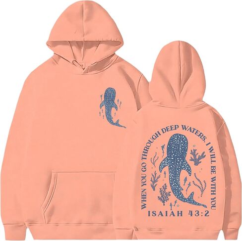 Whale Shark Hoodie Christian Hoodies Christian Sweatshirts for Women Jesus Hoodie Faith Sweatshirt Jesus Sweatshirt in Kuwait