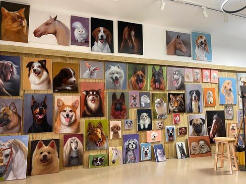 KUTXA commission a painting 100% handmade customization Personalized People and Pet portrait painting，Family Portraits，Wedding Portrait Painting，Custom oil painting from photo Hand-Painted on Canvas in Saudi Arabia