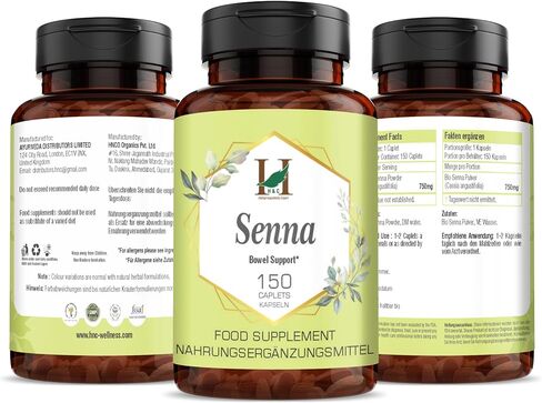 H&C Senna Tablet | Natural Stool Softner Supplement for Women & Men | for Acute and Short-Term Constipation | for Smooth Move of Stool |150 Counts in Saudi Arabia
