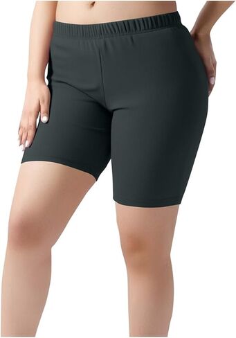 FZYLQY Womens Plus Size Biker Shorts Elastic High Waisted Tummy Control Short Bottoms Casual Skinny Workout Athletic Shorts in Saudi Arabia