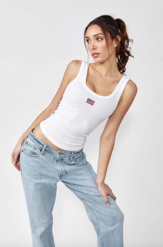 Almere White Cotton Tank Top, Full Length, Sleeveless in Saudi Arabia