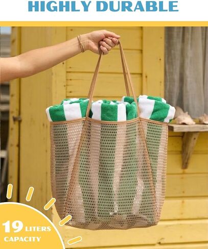 Beach Tote Bag for Women – Waterproof Mesh Tote Bag, Large Capacity Sandproof Beach Bags for Travel in Kuwait