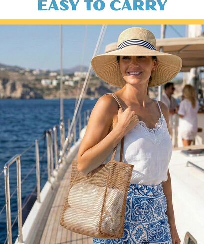 Beach Tote Bag for Women – Waterproof Mesh Tote Bag, Large Capacity Sandproof Beach Bags for Travel in Kuwait