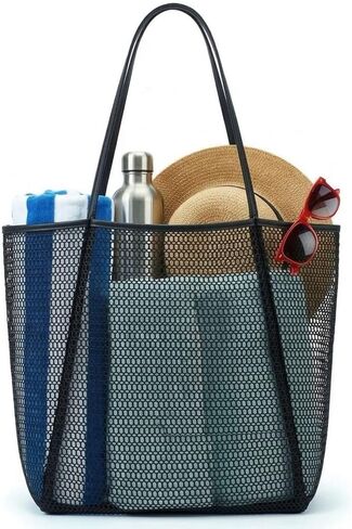 Beach Tote Bag for Women – Waterproof Mesh Tote Bag, Large Capacity Sandproof Beach Bags for Travel in Saudi Arabia