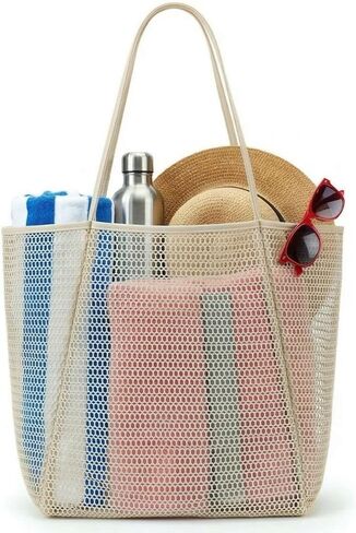 Beach Tote Bag for Women – Waterproof Mesh Tote Bag, Large Capacity Sandproof Beach Bags for Travel in Kuwait