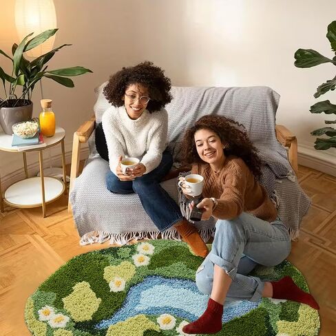 Sisher Moss Bath Mat,Cute Green Bathroom Rug Thick Bathroom Rugs Runner Rug Long Absorbent Non Slip Microfiber Rugs for Shower Floor, Sink, Bedroom, Home Accessories Decor, Moss Green 31"×21" in Saudi Arabia