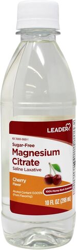 Leader Magnesium Citrate Saline Laxative, Sugar-Free, Cherry Flavor, 10 FL OZ in Kuwait